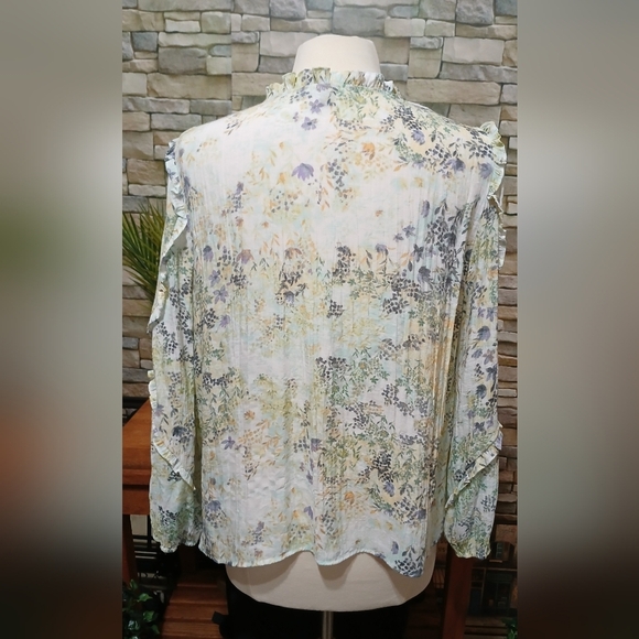 Zac & Rachel Large Foral Women's Peasant Top Feminine - Picture 2 of 5